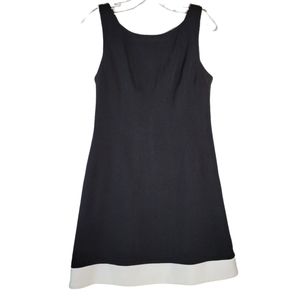 Vince Camuto black and white v-back sleeveless a-line dress Size 10